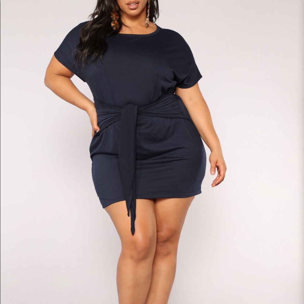 Fashion nova emotional ties navy blue dress